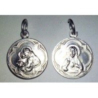 Médaille Saint Antoine et Sacré Coeur, rond. 1,7 cm.